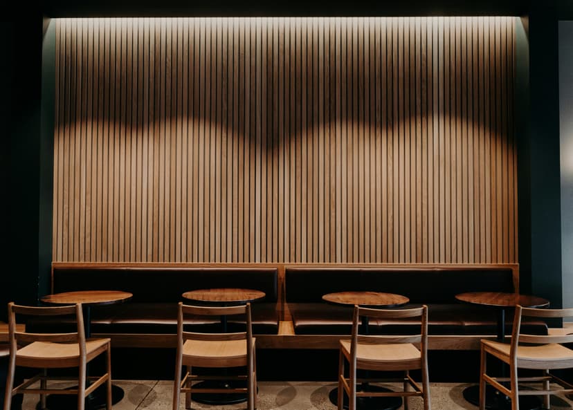 restaurant interior with wood