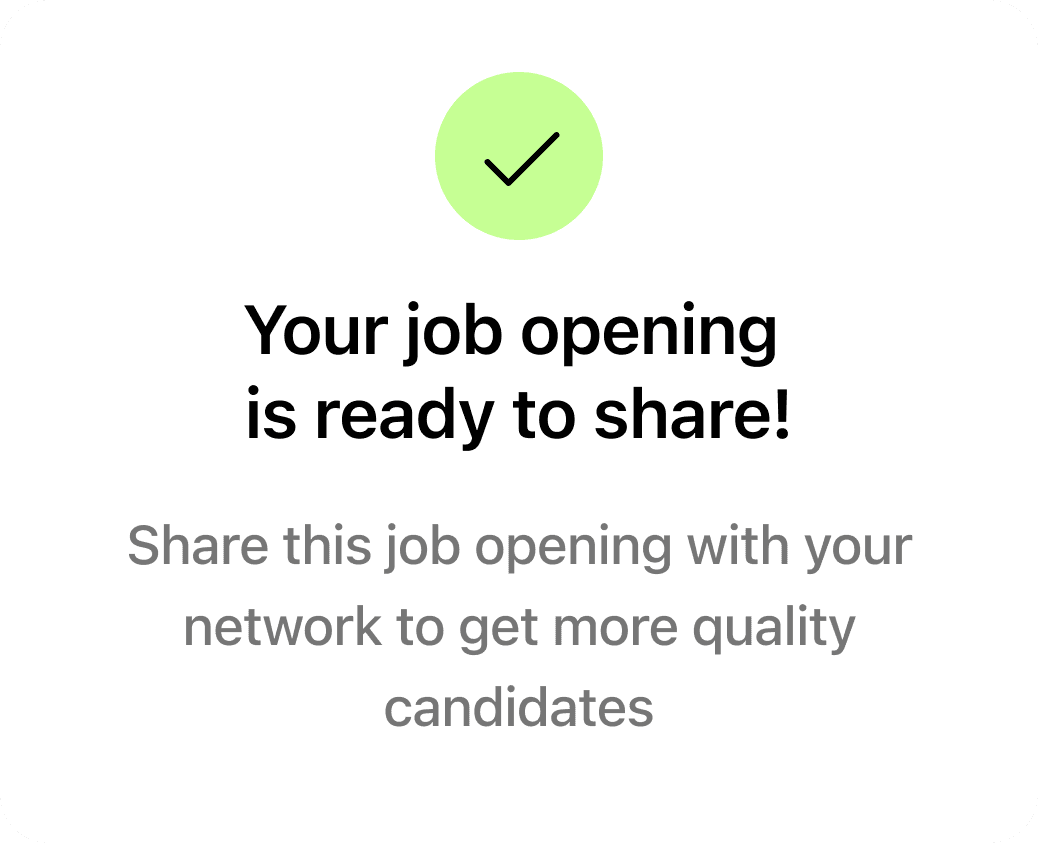 Job opening ready to share with network.
