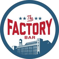 The Factory Bar logo and building illustration.