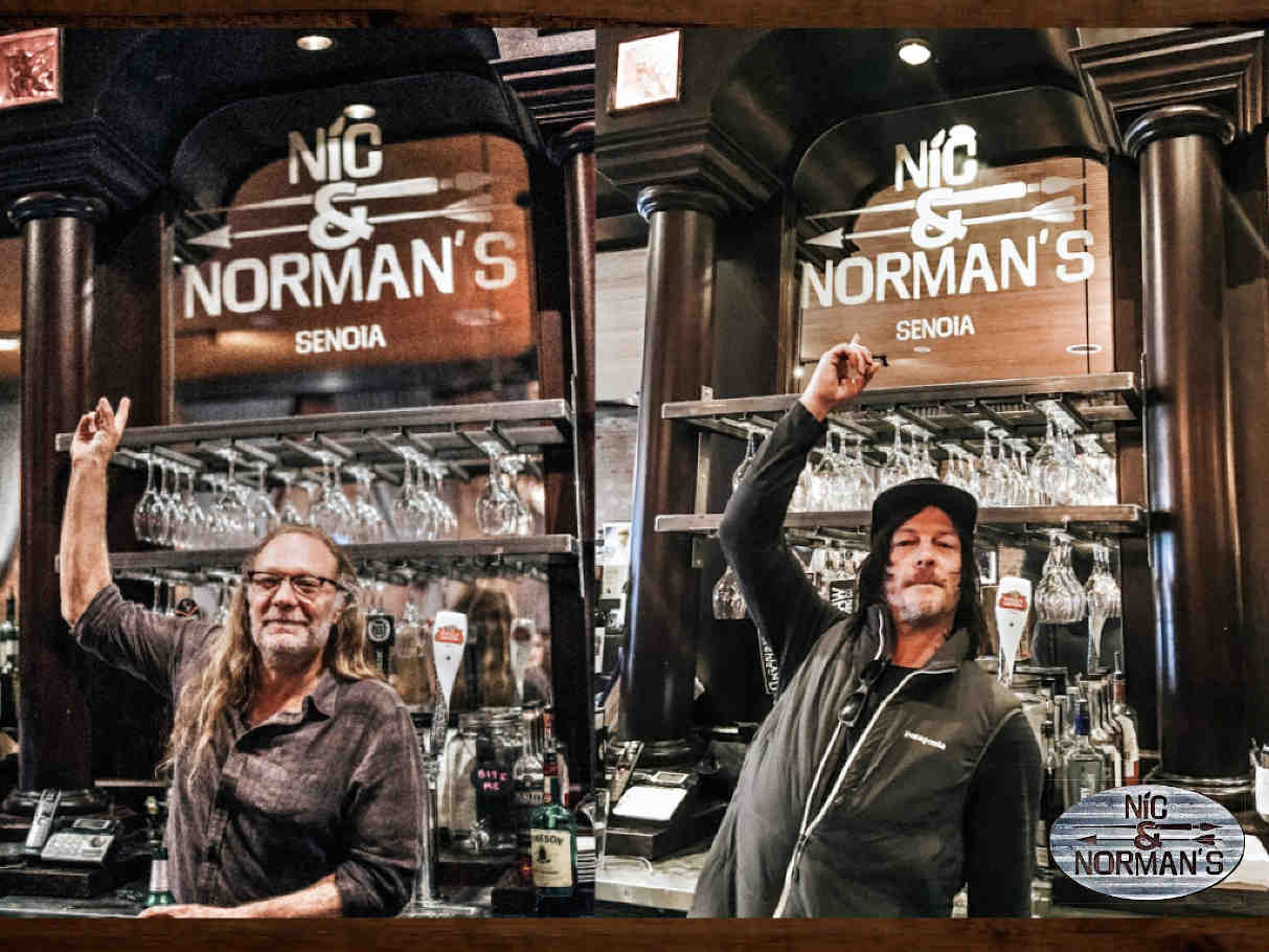 Two men at Nic & Norman's bar, Senoia.