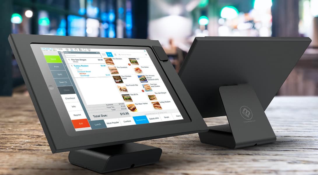 Digital restaurant menu on touchscreen display