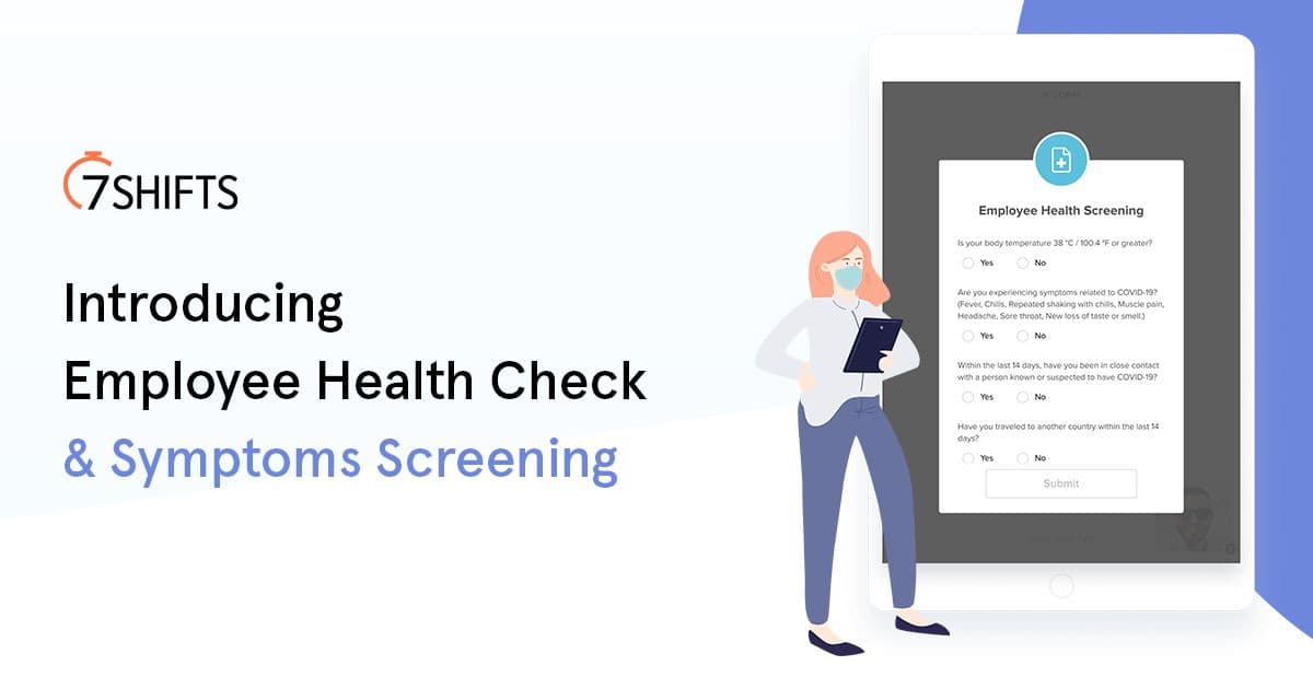 Employee health check and symptoms screening announcement