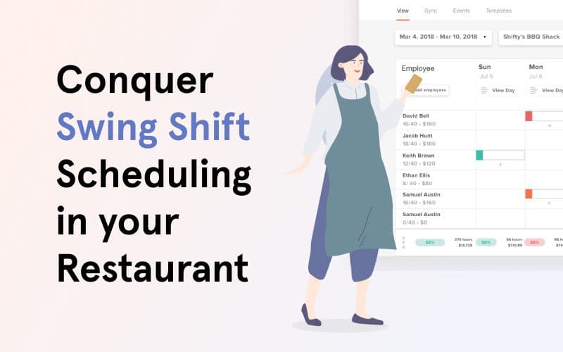 Swing shift scheduling software for restaurants.