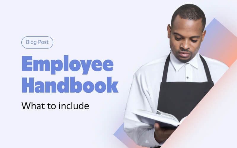 Man reading employee handbook guide
