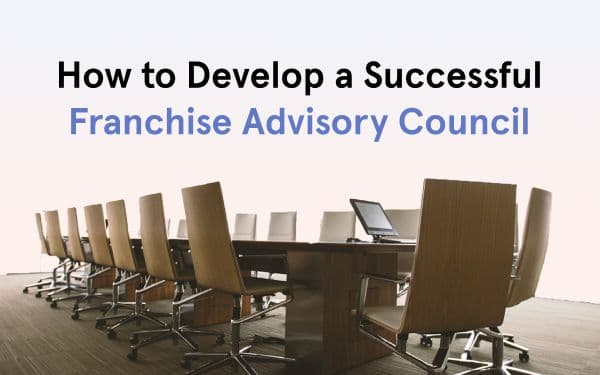 Meeting room with franchise advisory council tips.