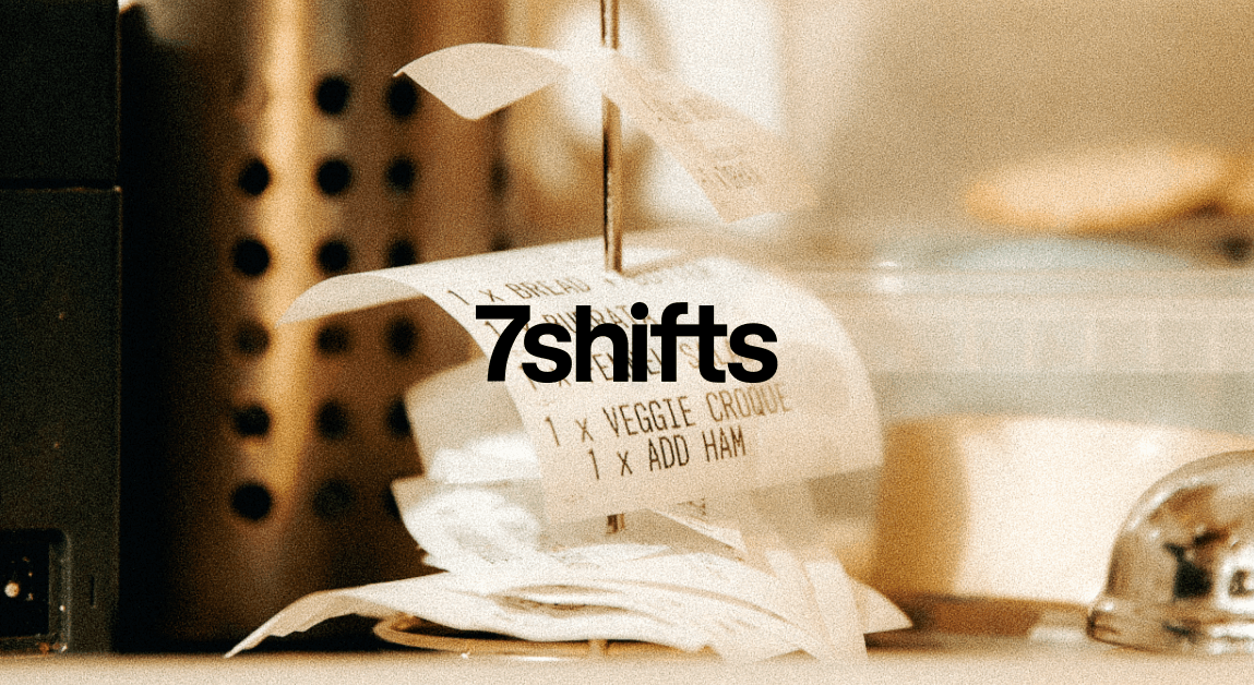 Restaurant order tickets on a spindle.