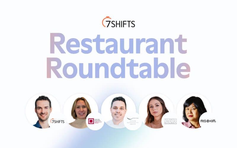 7shifts Restaurant Roundtable event banner with panelists.