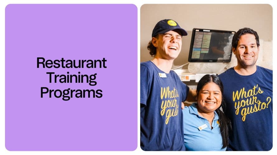 Restaurant staff in training program group photo.