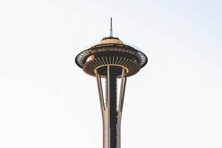 Seattle Space Needle against clear sky