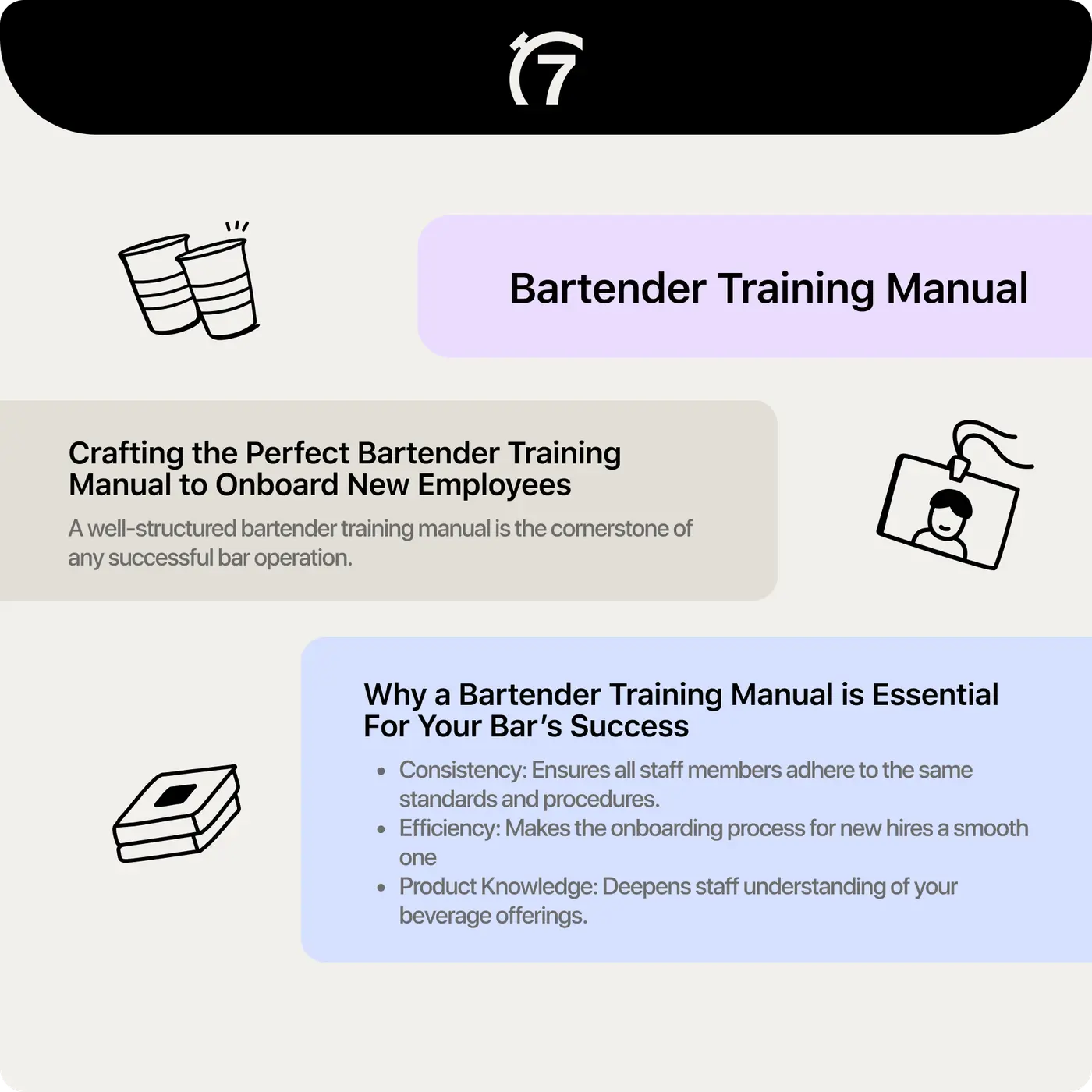 Bartender training manual guide with onboarding tips.
