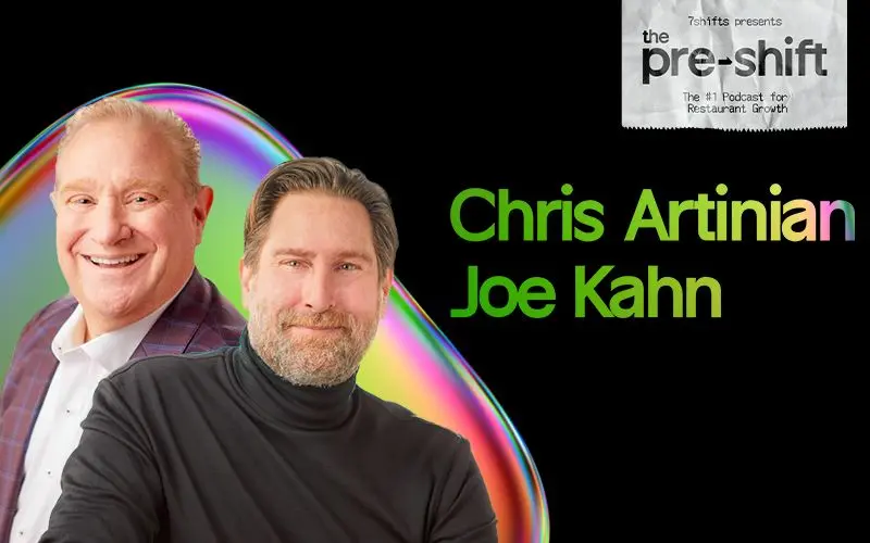 Pre-shift podcast featuring two speakers, colorful design.