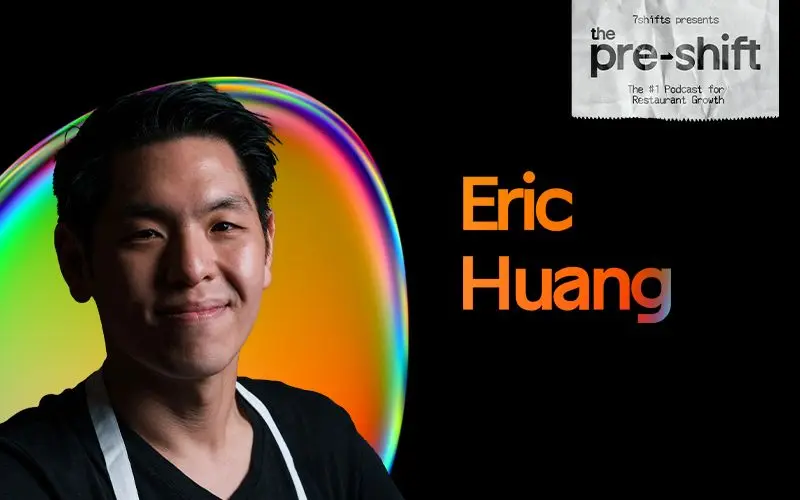 Eric Huang on restaurant podcast cover.