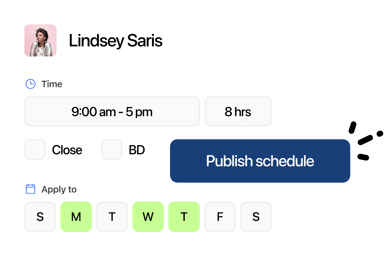 7shifts mobile scheduling app illustration of publishing a schedule