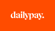 DailyPay logo on orange background.