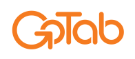 Orange GoTab logo on white background