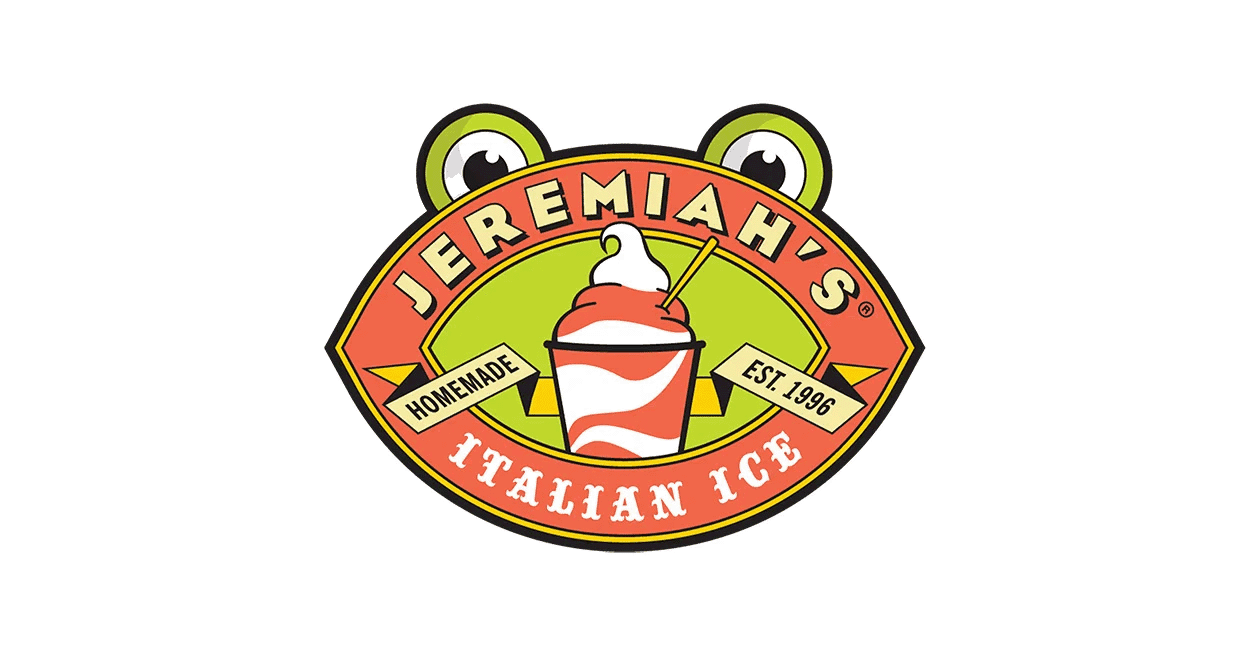 Jeremiah's Italian Ice logo with frog eyes.