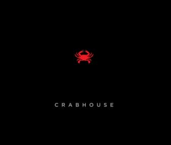 Red crab logo, black background, text 'CRABHOUSE'.