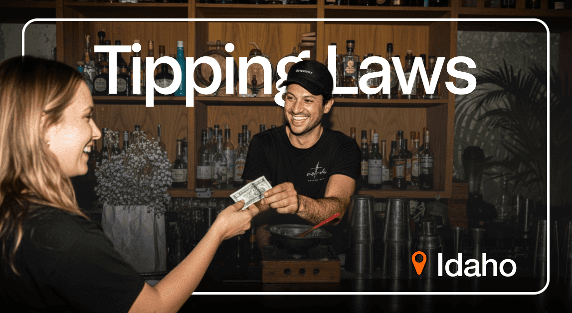 Bartender receiving tip in Idaho bar