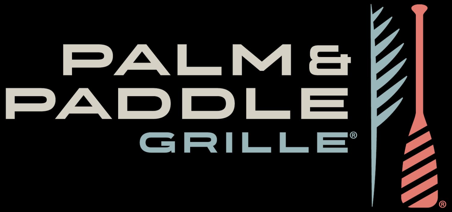 Palm and Paddle Grille logo with paddle design