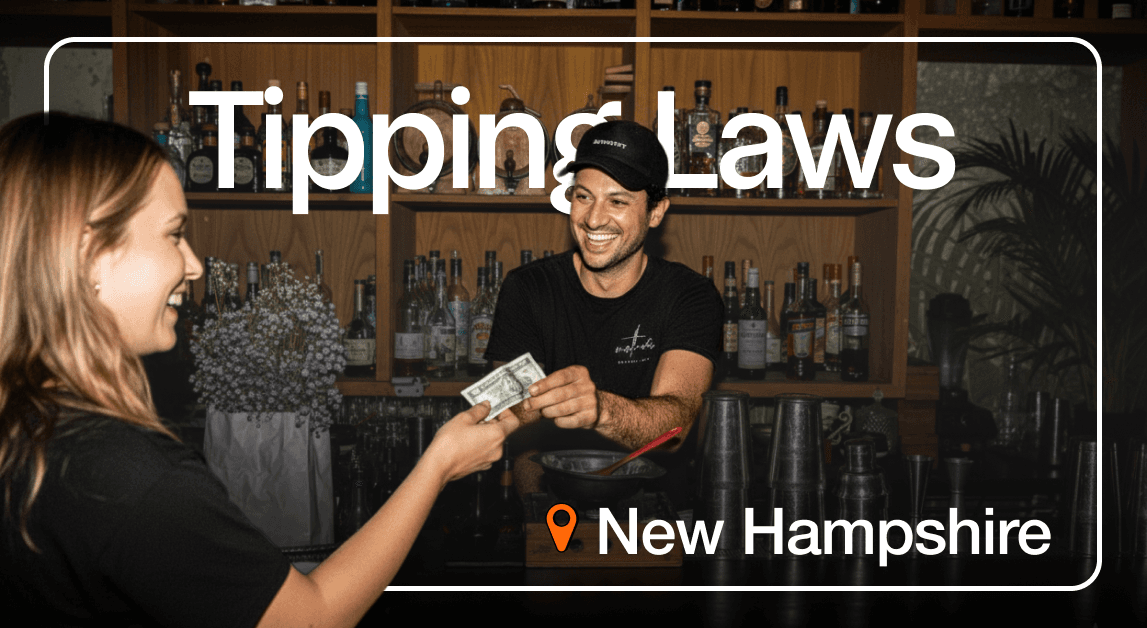 Bartender and customer exchanging money, tipping laws.