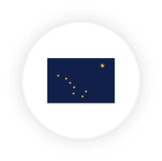 Alaska state flag with Big Dipper, North Star