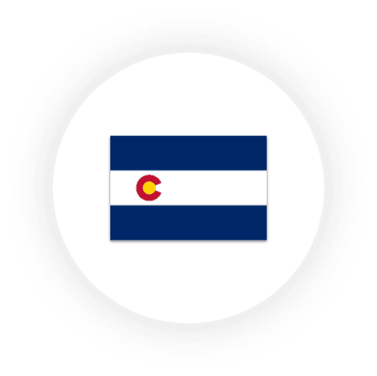 Flag of Colorado with circle border