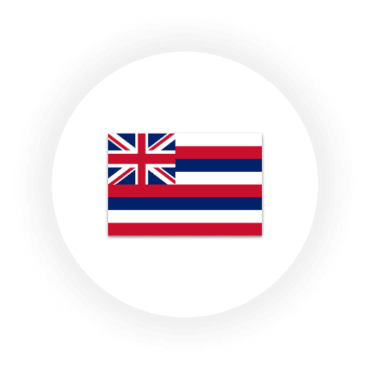 Hawaiian Kingdom flag inside circular frame