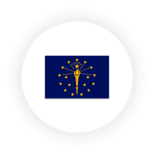 Indiana state flag with torch and stars