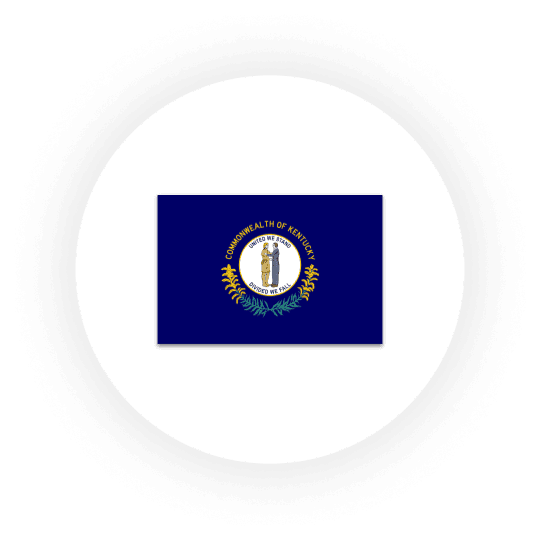 Kentucky state flag on white background