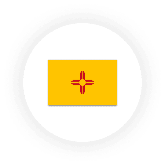 New Mexico flag with Zia symbol.