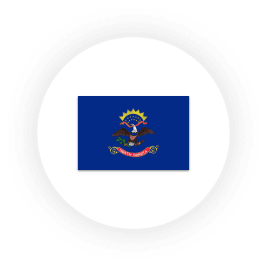 North Dakota state flag on white background