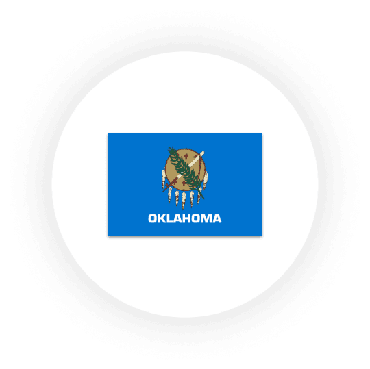 Oklahoma state flag on circular background