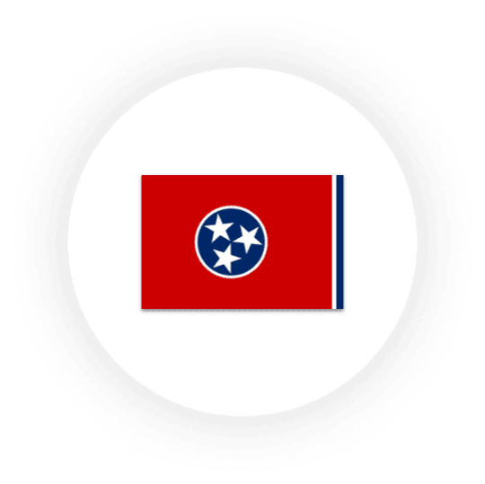Tennessee state flag with three white stars