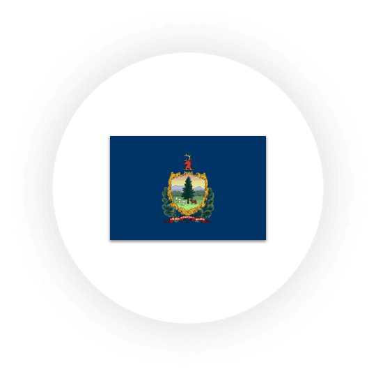 Vermont state flag on a circular background.