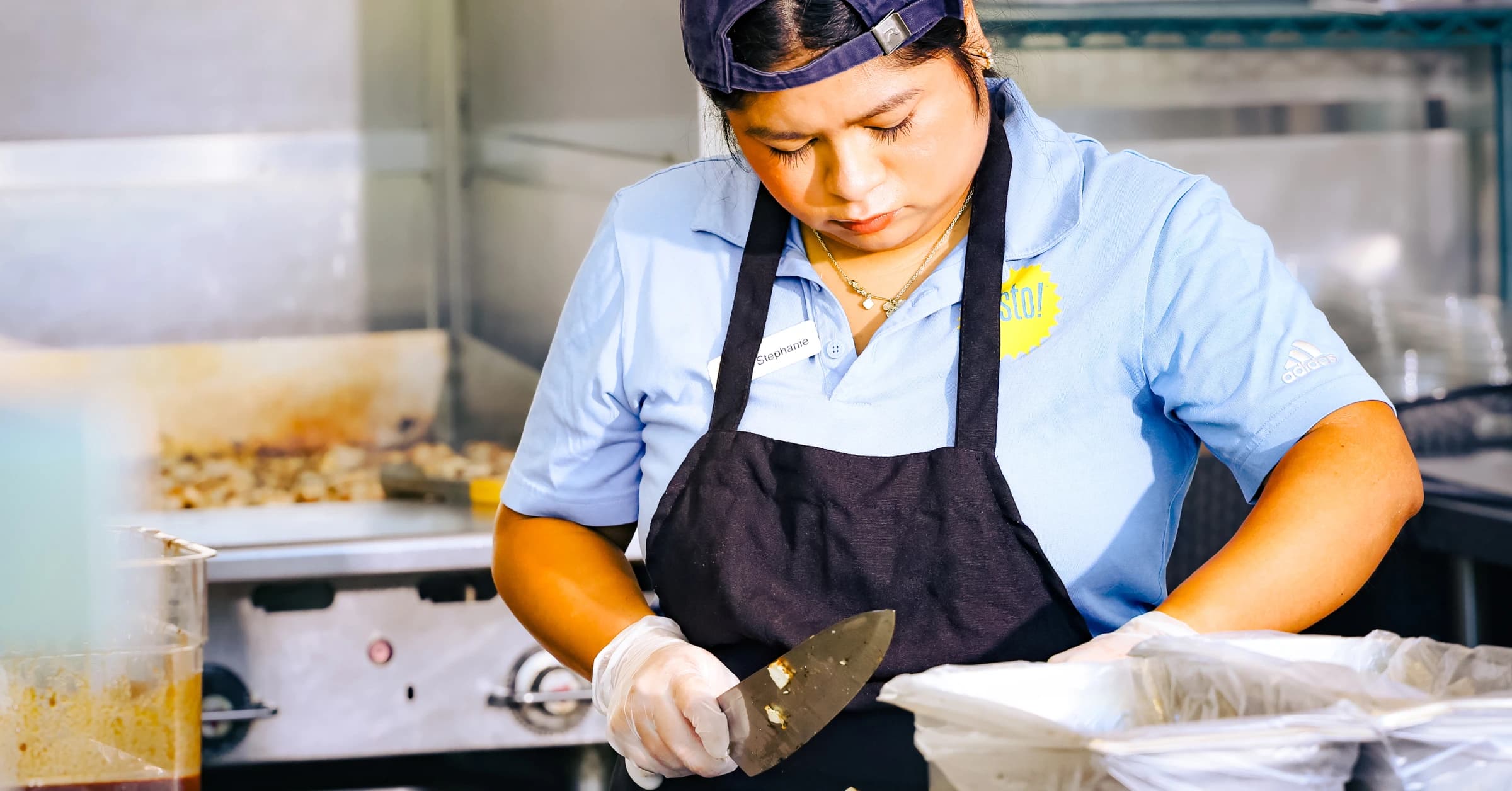 Chef preparing food in kitchen